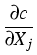 $\displaystyle {\frac{{\partial c}}{{\partial X_{j}}}}$