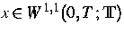 $x\in W^{1,1}(0,T\,;\IT)$