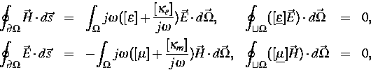 \begin{displaymath}
\begin{array}
{llllll}
\displaystyle{\oint_{\partial \Omega}...
 ... \vec
\Omega} & \displaystyle{=} & \displaystyle{0},\end{array}\end{displaymath}