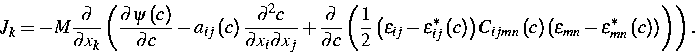 \begin{displaymath}
J_{k}=-M\frac{\partial }{\partial x_{k}}\left( \frac{\partia...
 ...\epsilon _{mn}^{\ast }\left( c\right) \right)
\right) \right) .\end{displaymath}