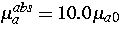 $\mu_a^{abs}=10.0\,\mu_{a0}$