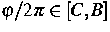 $\varphi/2\pi \in [C,B]$