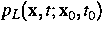 $p_L( {\bf x} ,t; {\bf x} _0,t_0)$