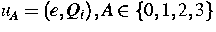 $u_{A}=\left( e,Q_{i}\right) ,A\in \{0,1,2,3\}$