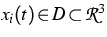 $x_i(t)\!\in\! D\!\subset\!{\cal R}^3$