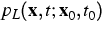 $p_L( {\bf x} ,t; {\bf x} _0,t_0)$