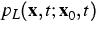 $p_L( {\bf x} ,t; {\bf x} _0,t)$