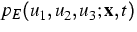 $p_E(u_1,u_2,u_3; {\bf x} ,t)$