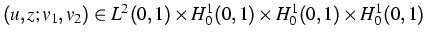 $\,(u,z;v_1,v_2)\in L^2(0,1)\times H^1_0(0,1)\times
H^1_0(0,1)\times H^1_0(0,1)\,$