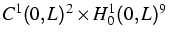 $\,C^1 (0, L)^2 \times H_0^1 (0, L)^9\,$