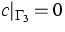 $c\vert _{\Gamma_3}=0$