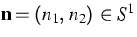 $\mathbf{n}=(n_{1},\,n_{2})\,\in {S}^{1}$