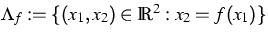 $\Lambda_f:= \{(x_1,x_2)\in \mathbb{R}^2: x_2 = f(x_1)\}$