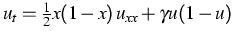 $\,u_{t}=\frac{1}{2}x(1-x)\,u_{xx}+\gamma u(1-u)$