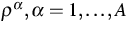 $\rho ^{\alpha },\alpha =1,\ldots ,A$