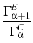 $\displaystyle {\frac{{\Gamma_{\alpha+1}^{E}}}{{\Gamma_{\alpha}^{C}}}}$