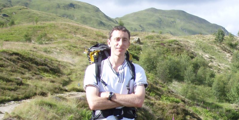 Robert Patterson pictured while hiking