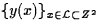 $\{y(x)\}_{x \in
 {\mathcal L}\subset \mathbb Z^2}$